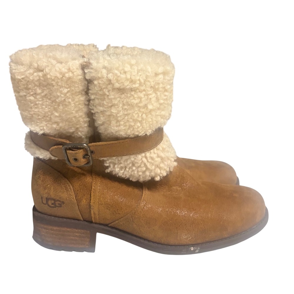 UGG Simmens Waterproof Leather Suede Boots Chestnut Brown 1008220 Womens 8.5
